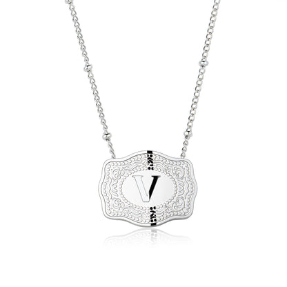 Collier pendentif lettre initiale avec boucle