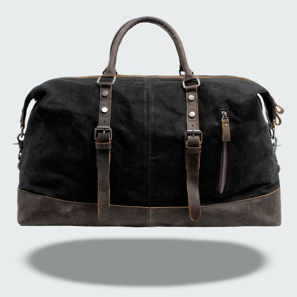 Premium Canvas Leather Large Travel Bag 35L - Halri