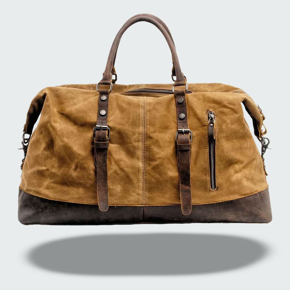 Sac de voyage grand format en toile et cuir de qualité supérieure, 35 L