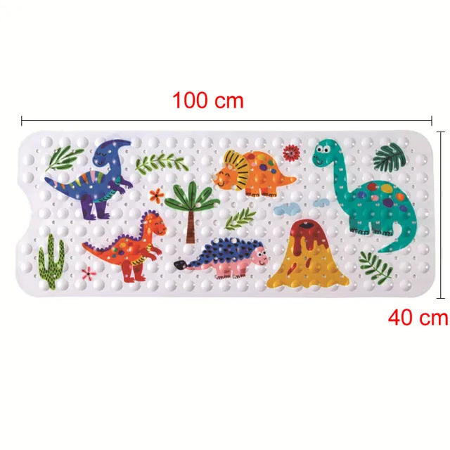 Fun Kids Bath Mat with Suction Cups and Colorful Design - Halri