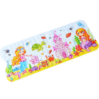Tapis de bain amusant pour enfants avec ventouses et motifs colorés