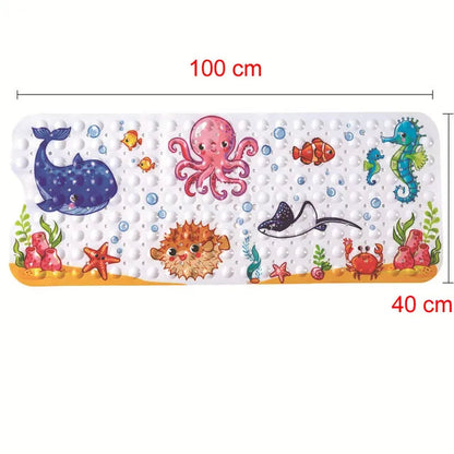 Tapis de bain amusant pour enfants avec ventouses et motifs colorés