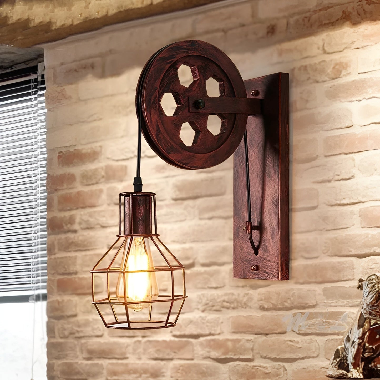 Applique murale LED en métal rustique – Lampe industrielle moderne 