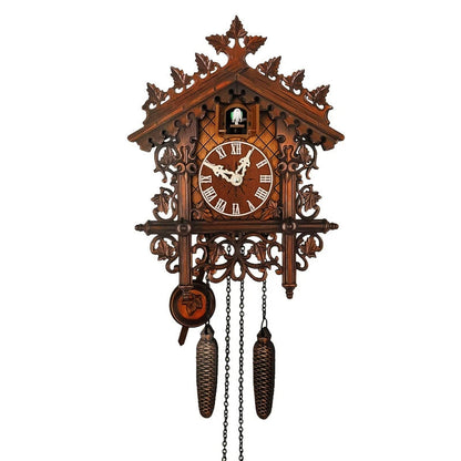 Vintage Wooden Cuckoo Wall Clock for Home Decoration