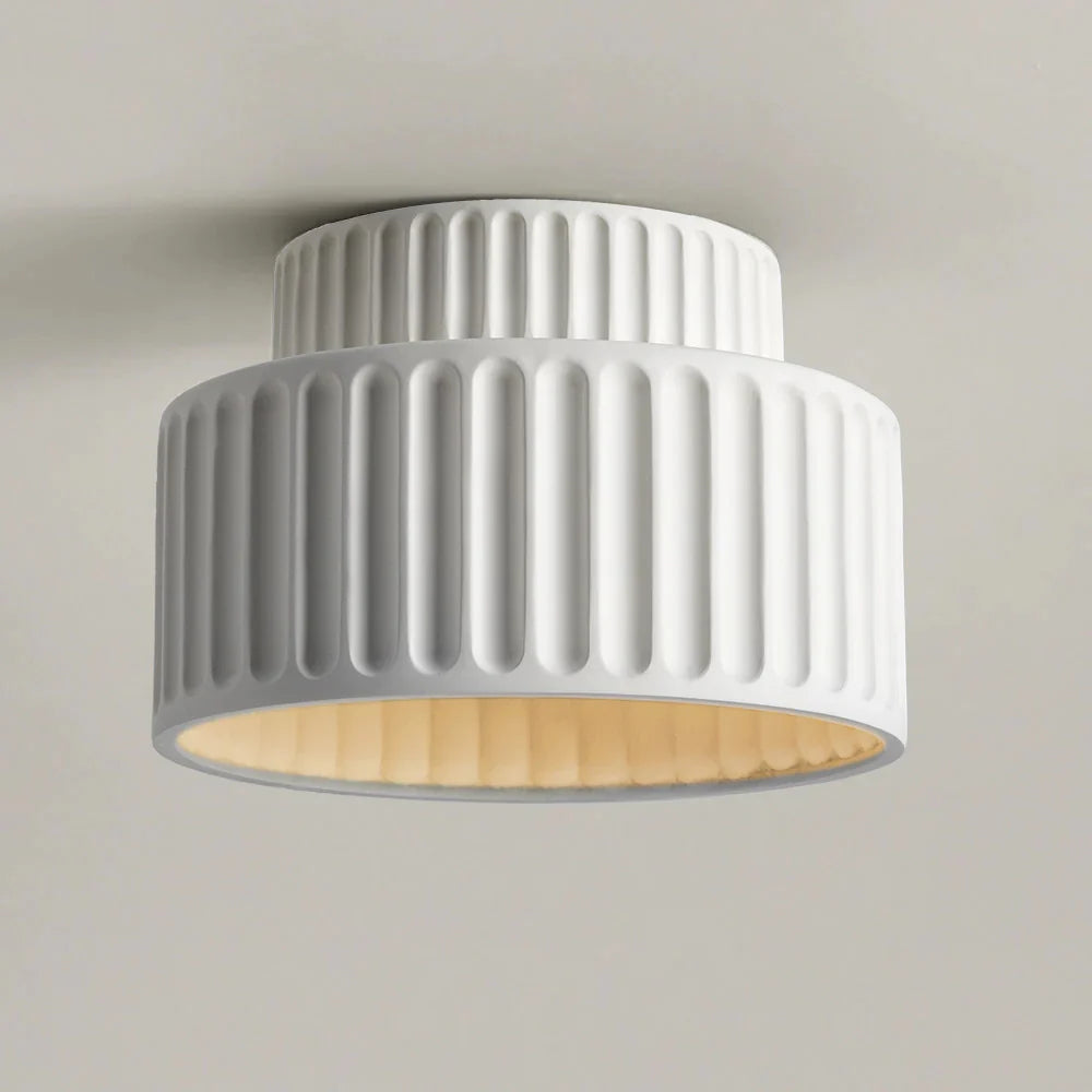 Retro White Pendant Drum Ceiling Lamp - Halri