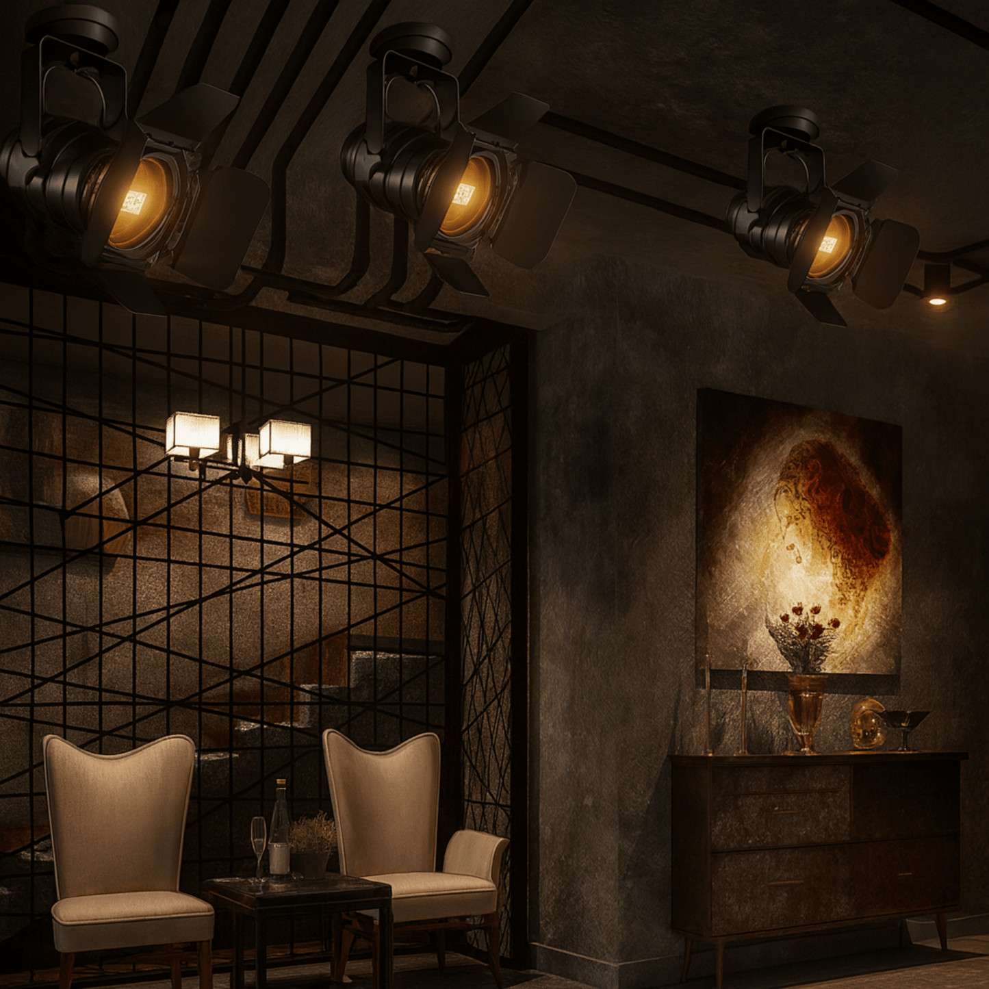 Vintage Ceiling Spotlight with Adjustable Barn Doors – Industrial Iron Design for Creative Illumination 4