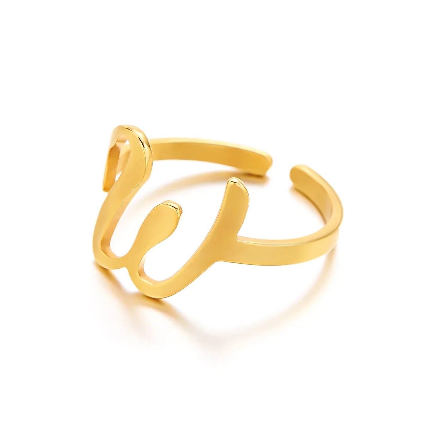 Bague initiale monogramme manuscrite personnalisée