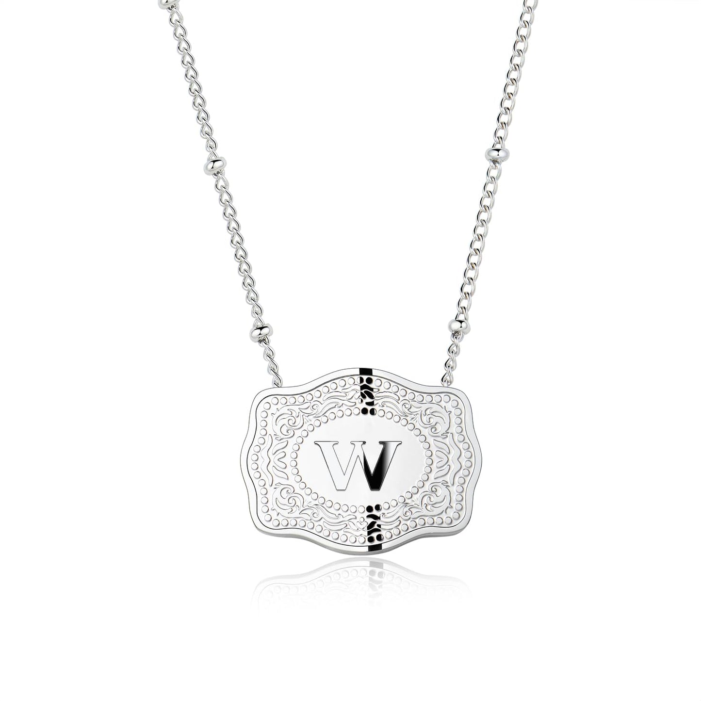 Collier pendentif lettre initiale avec boucle