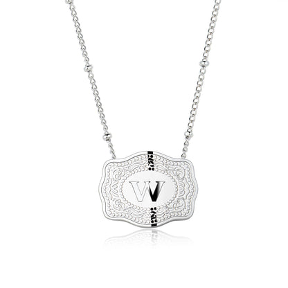 Collier pendentif lettre initiale avec boucle
