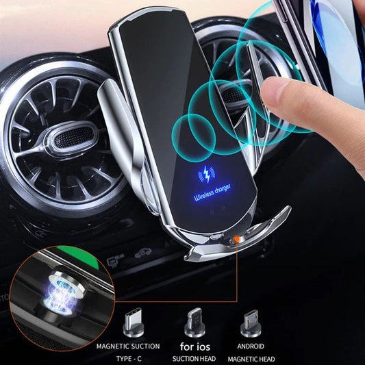 Wireless Car Charger Mount with Auto Clamp Fast Charging - Halri
