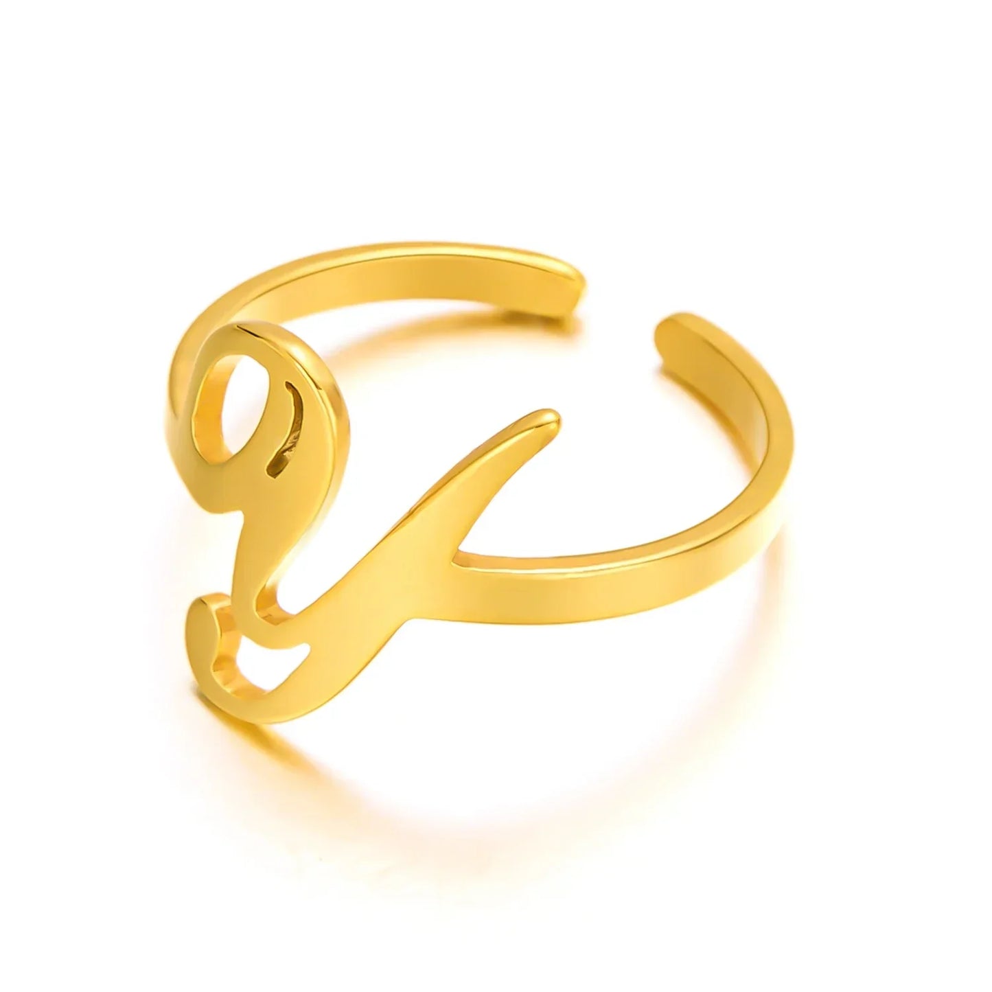 Bague initiale monogramme manuscrite personnalisée