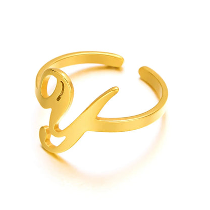 Bague initiale monogramme manuscrite personnalisée