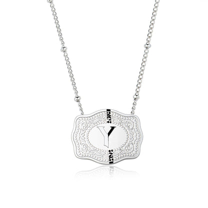 Collier pendentif lettre initiale avec boucle