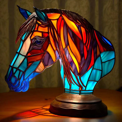 Colorful Animal Desk Lamp – Stained Glass Table Light