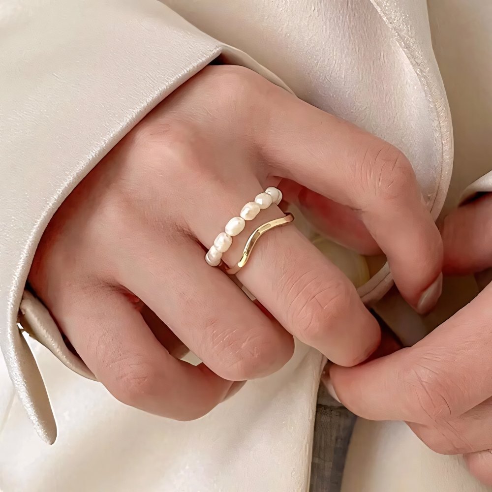Simple Pearl Stackable Ring - Halri