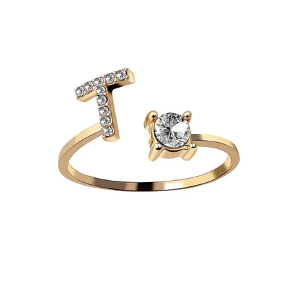 Bague en diamant personnalisée avec initiale délicate