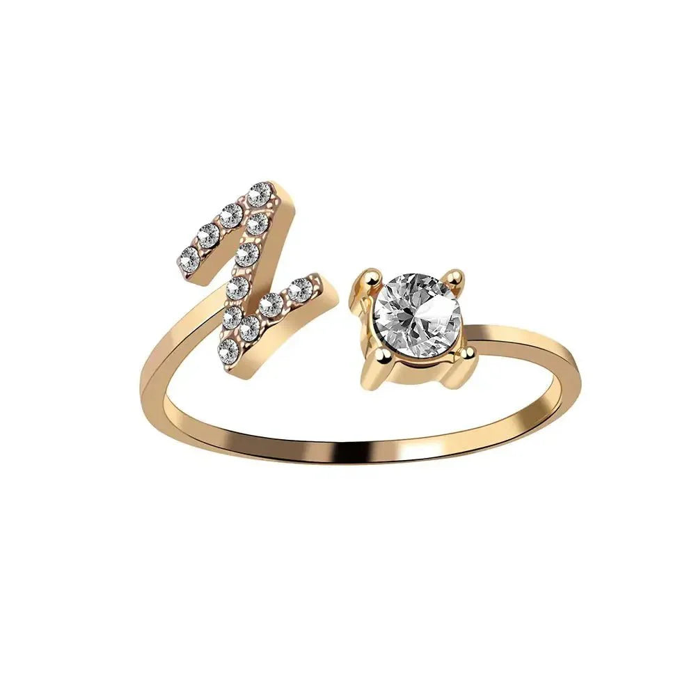 Bague en diamant personnalisée avec initiale délicate