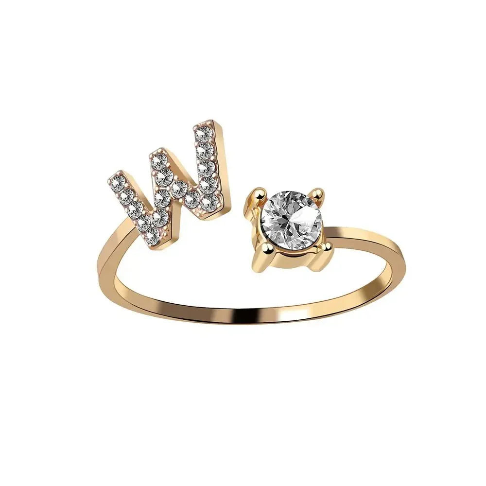 Bague en diamant personnalisée avec initiale délicate