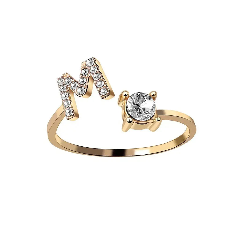 Bague en diamant personnalisée avec initiale délicate