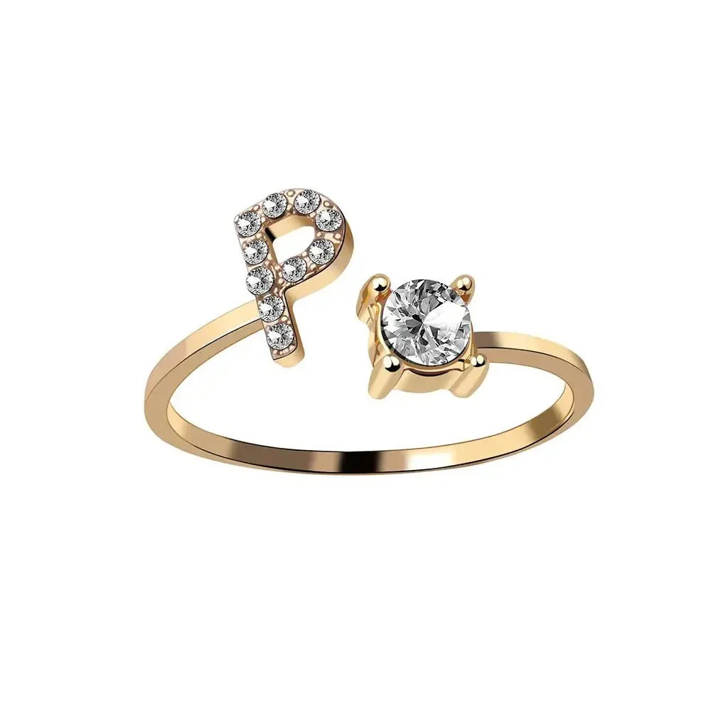 Bague en diamant personnalisée avec initiale délicate