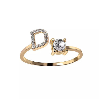 Bague en diamant personnalisée avec initiale délicate