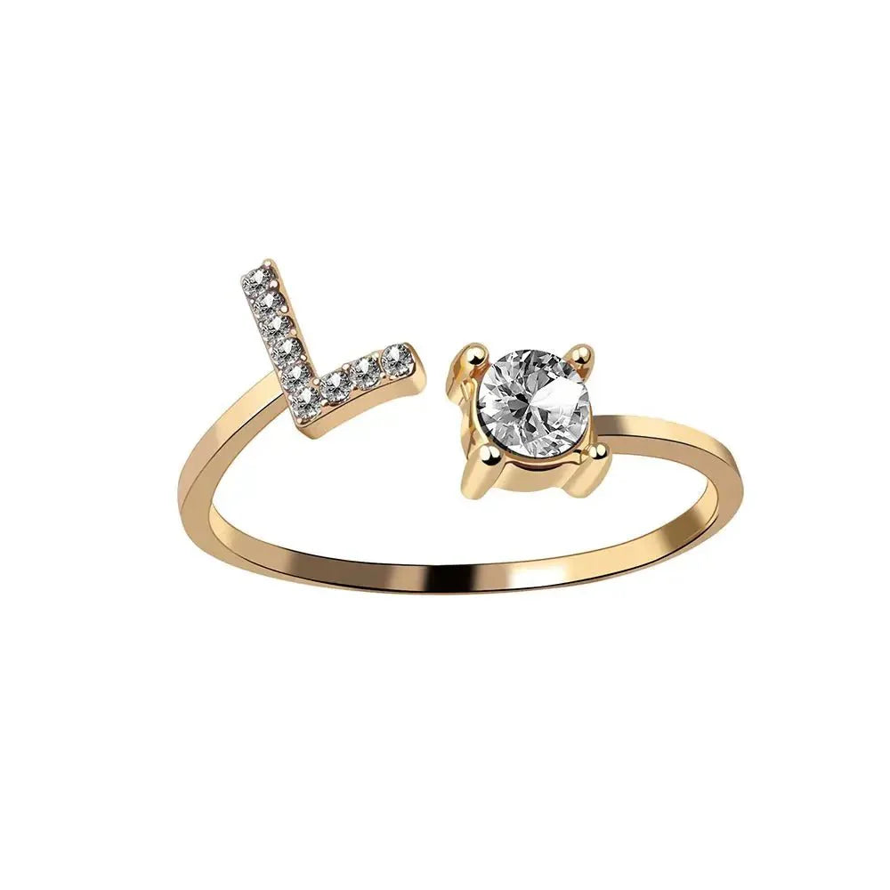 Bague en diamant personnalisée avec initiale délicate