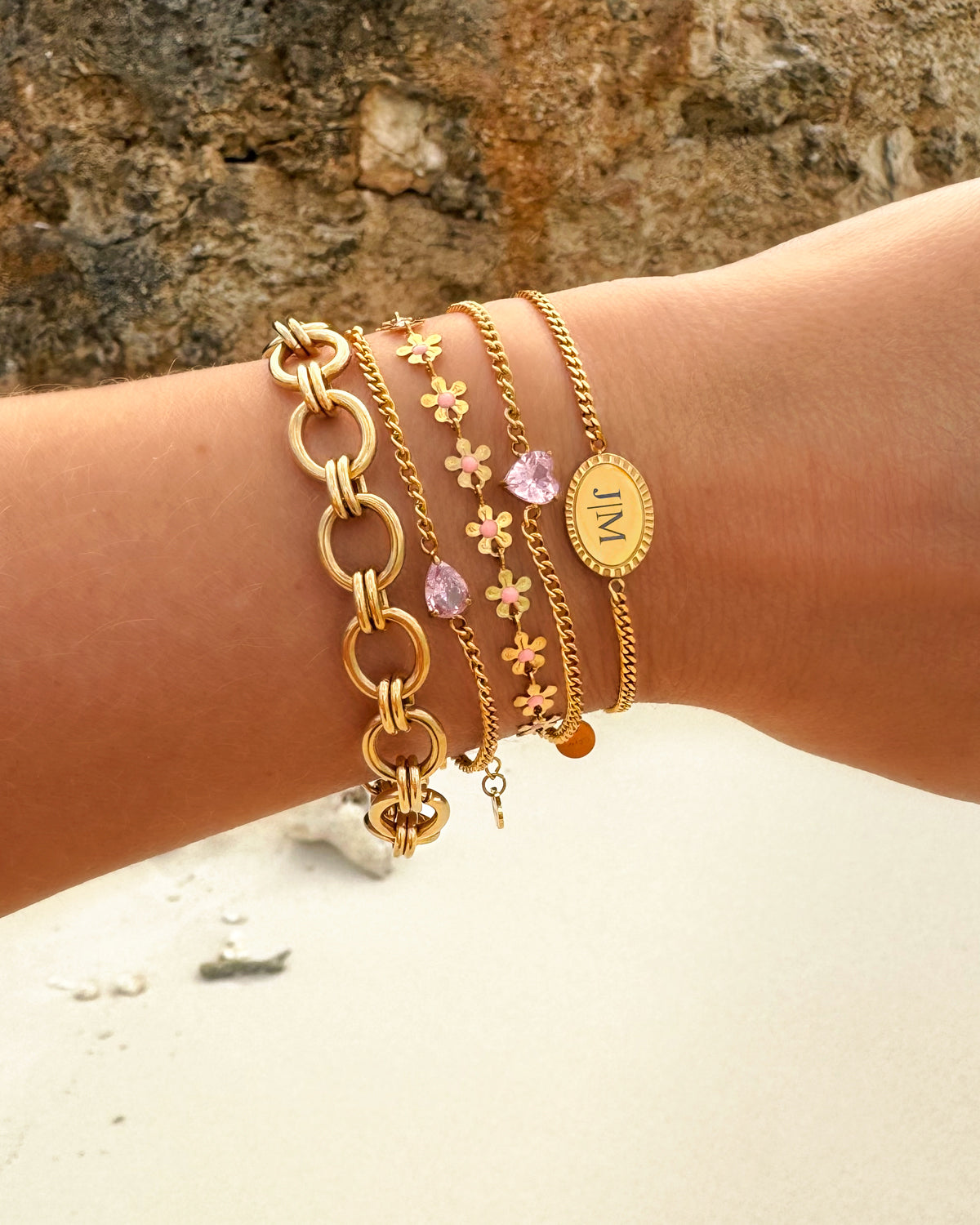 Personalized Gemstone Heart Shaped Bracelet