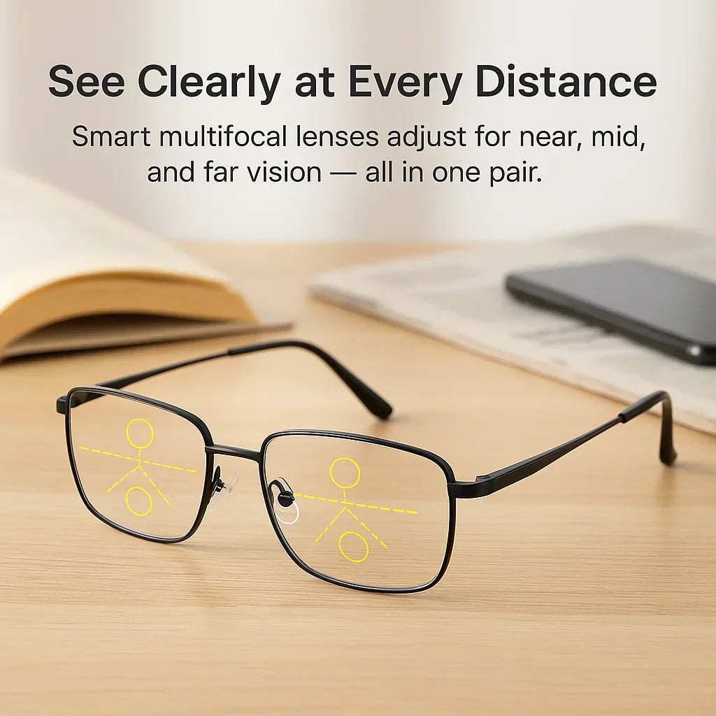 Anti Glare Progressive Eyeglasses with Comfort Fit