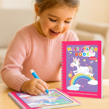 Coffret de livre de peinture aquarelle pour enfants avec pinceau.
