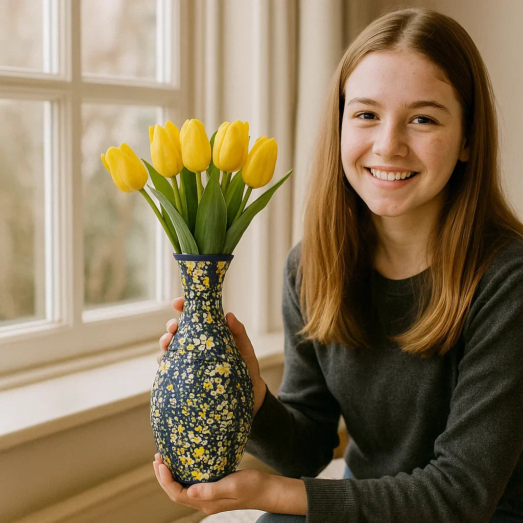 Magnifique puzzle 3D de vase à fleurs