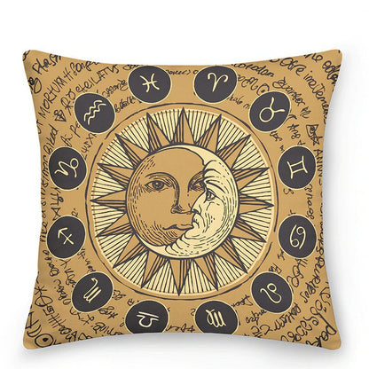 Coussins décoratifs astrologiques colorés Soleil et Lune