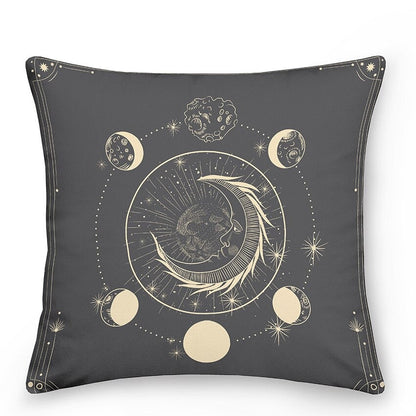 Coussins décoratifs astrologiques colorés Soleil et Lune