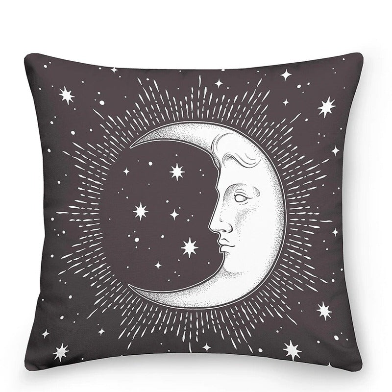 Coussins décoratifs astrologiques colorés Soleil et Lune
