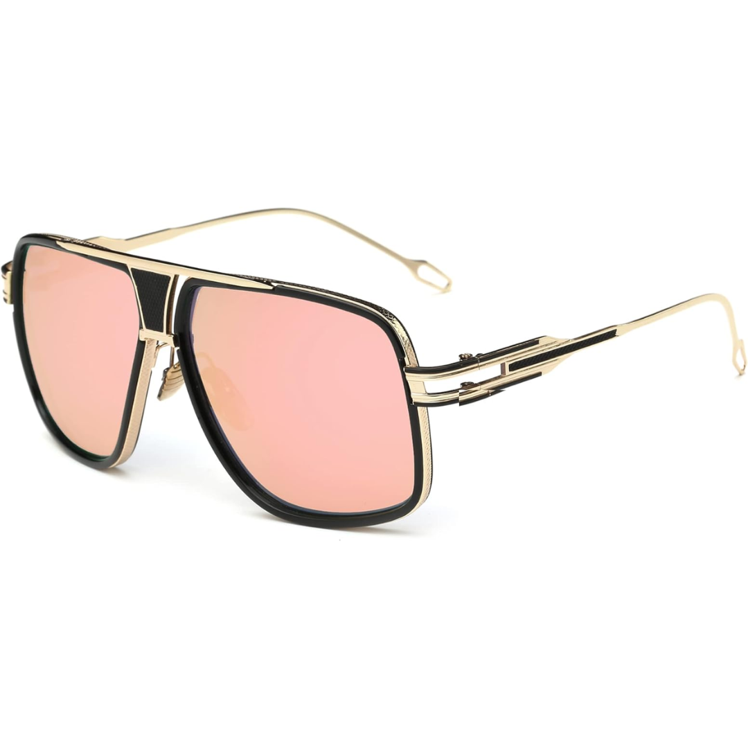 Lunettes de soleil aviateur classiques pour homme avec monture en métal et protection UV