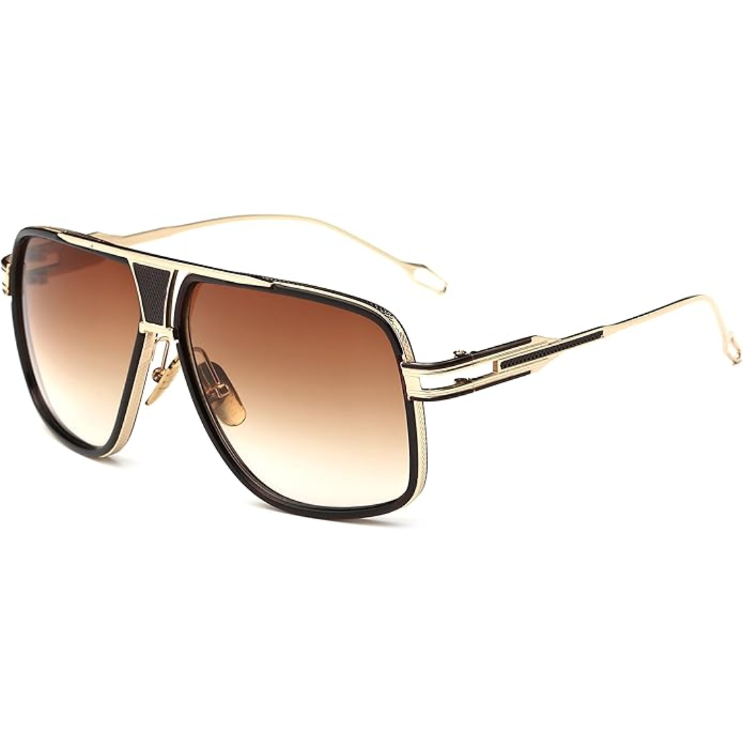 Lunettes de soleil aviateur classiques pour homme avec monture en métal et protection UV