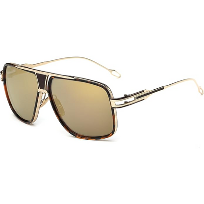 Lunettes de soleil aviateur classiques pour homme avec monture en métal et protection UV