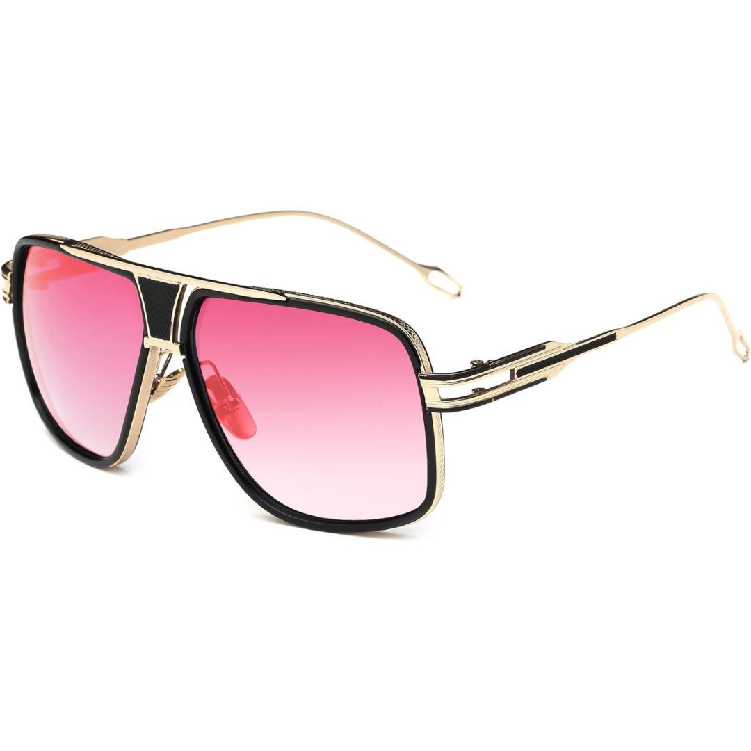 Lunettes de soleil aviateur classiques pour homme avec monture en métal et protection UV