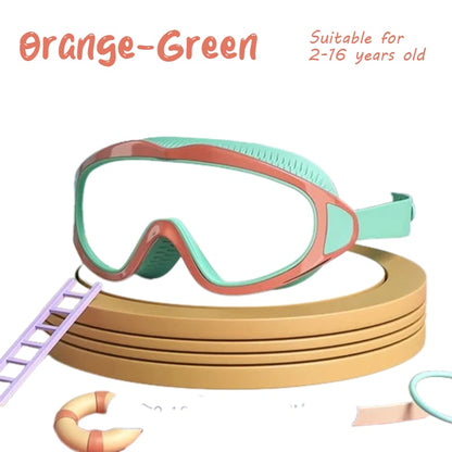 Lunettes de natation transparentes pour enfants, grande monture, étanches et anti-buée 
