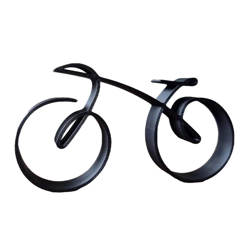 Simple Silver Bike Figure Statue