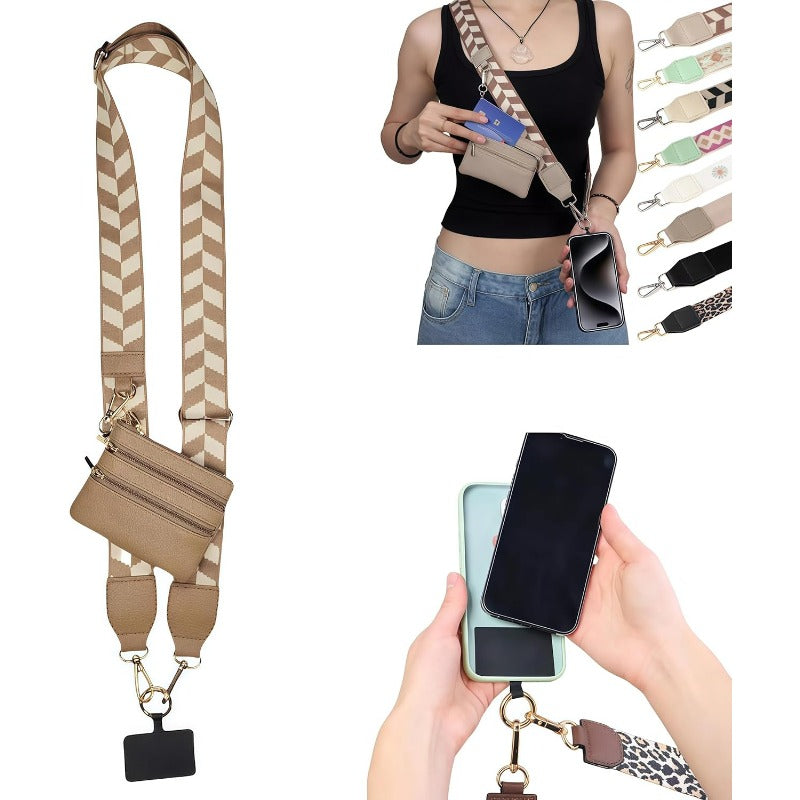 Bandoulière tendance pour téléphone avec porte-cartes amovible