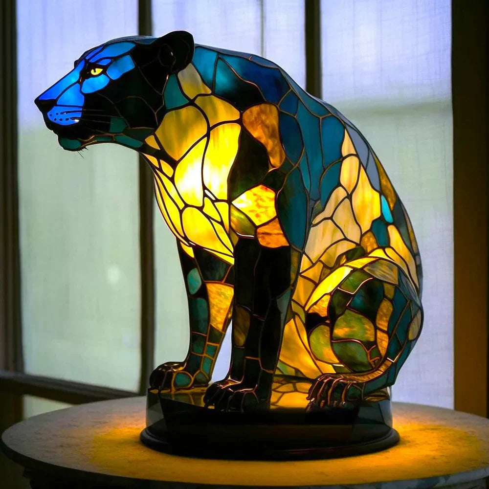 Colorful Animal Desk Lamp – Stained Glass Table Light