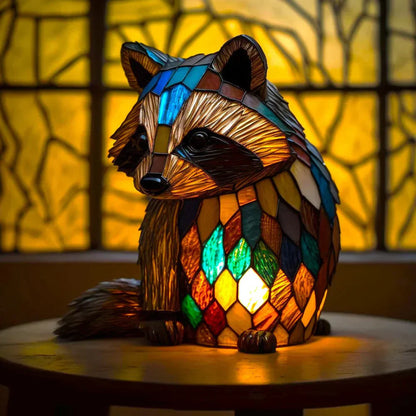 Colorful Animal Desk Lamp – Stained Glass Table Light