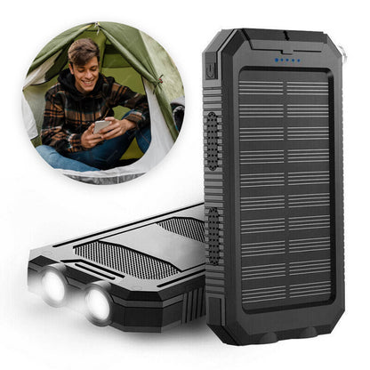High Capacity Solar Power Bank, Waterproof Portable Charger