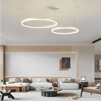 Round Stainless Steel Pendant Light Fixtures with Adjustable Brightness