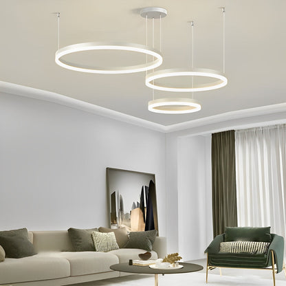 Round Stainless Steel Pendant Light Fixtures with Adjustable Brightness