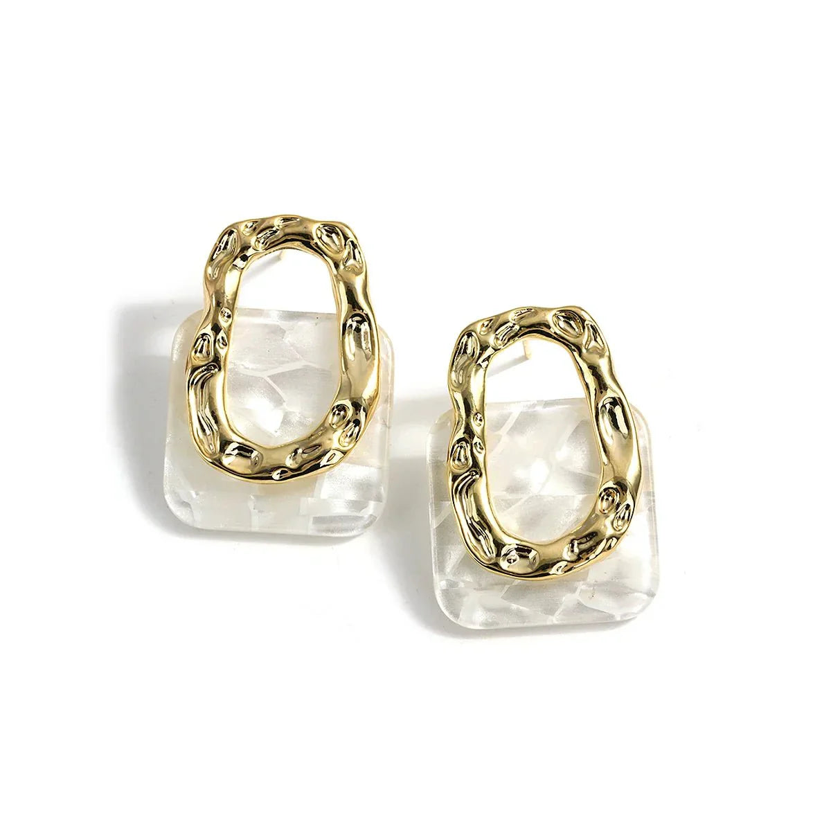 Trendy Geo Pattern Square Earrings - Halri