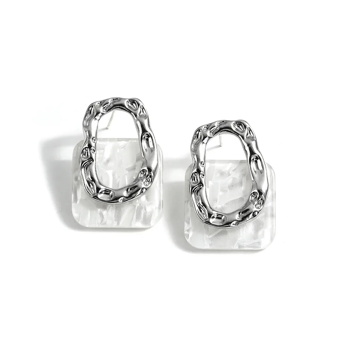 Boucles d'oreilles carrées à motif géométrique tendance