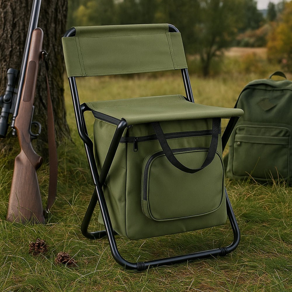 Portable Folding Camp Chair with Cooler Storage - Halri