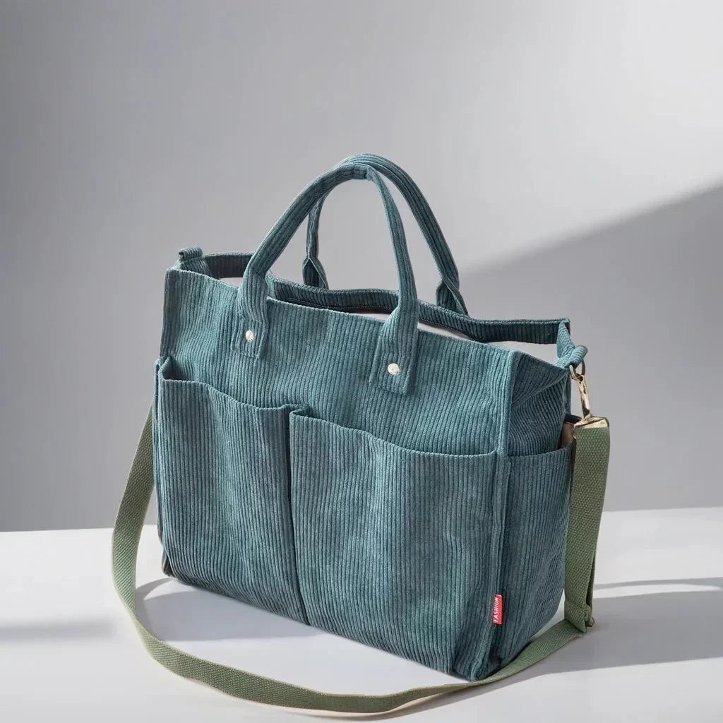 Sac fourre-tout robuste en velours côtelé pour tous les jours