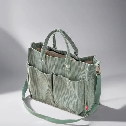 Sac fourre-tout robuste en velours côtelé pour tous les jours